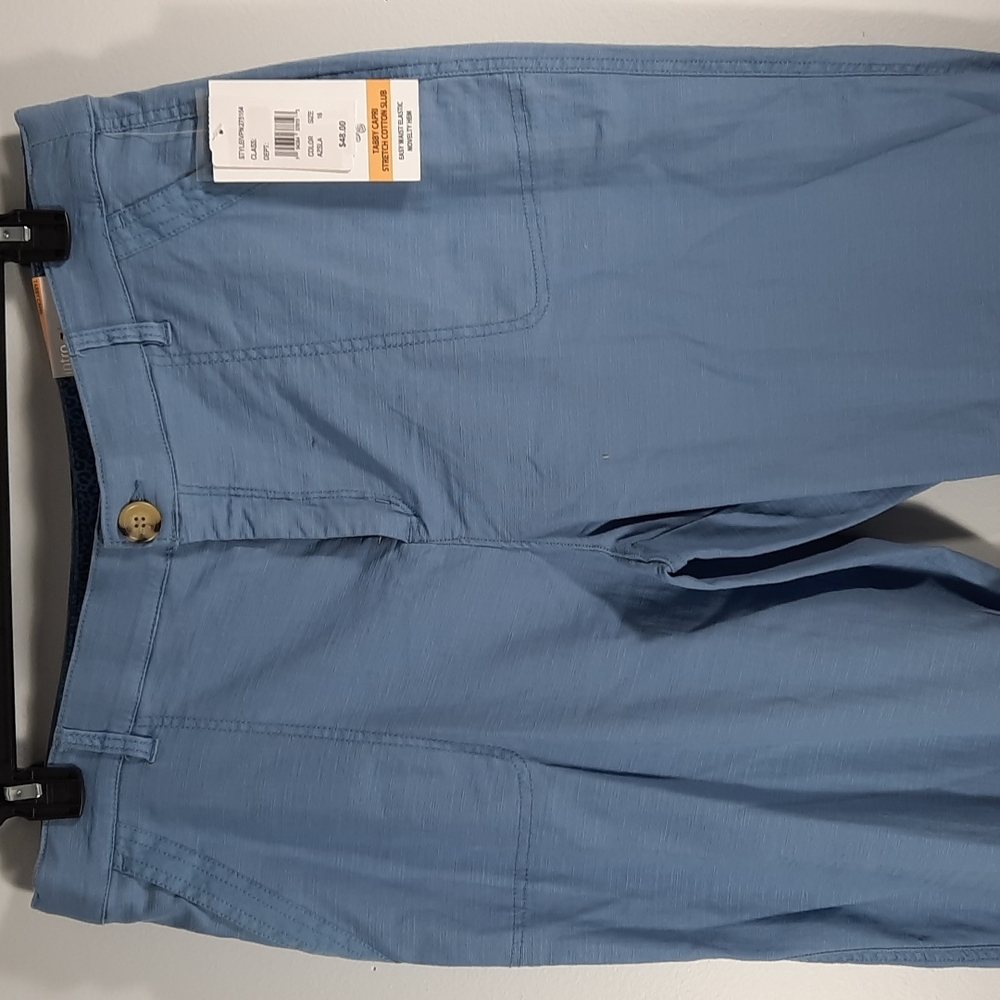 NWT INTRO ❤ LOVE THE FIT blue Tabby Capri pants, Sz 16 - Picture 2 of 13